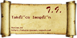 Takács Imogén névjegykártya